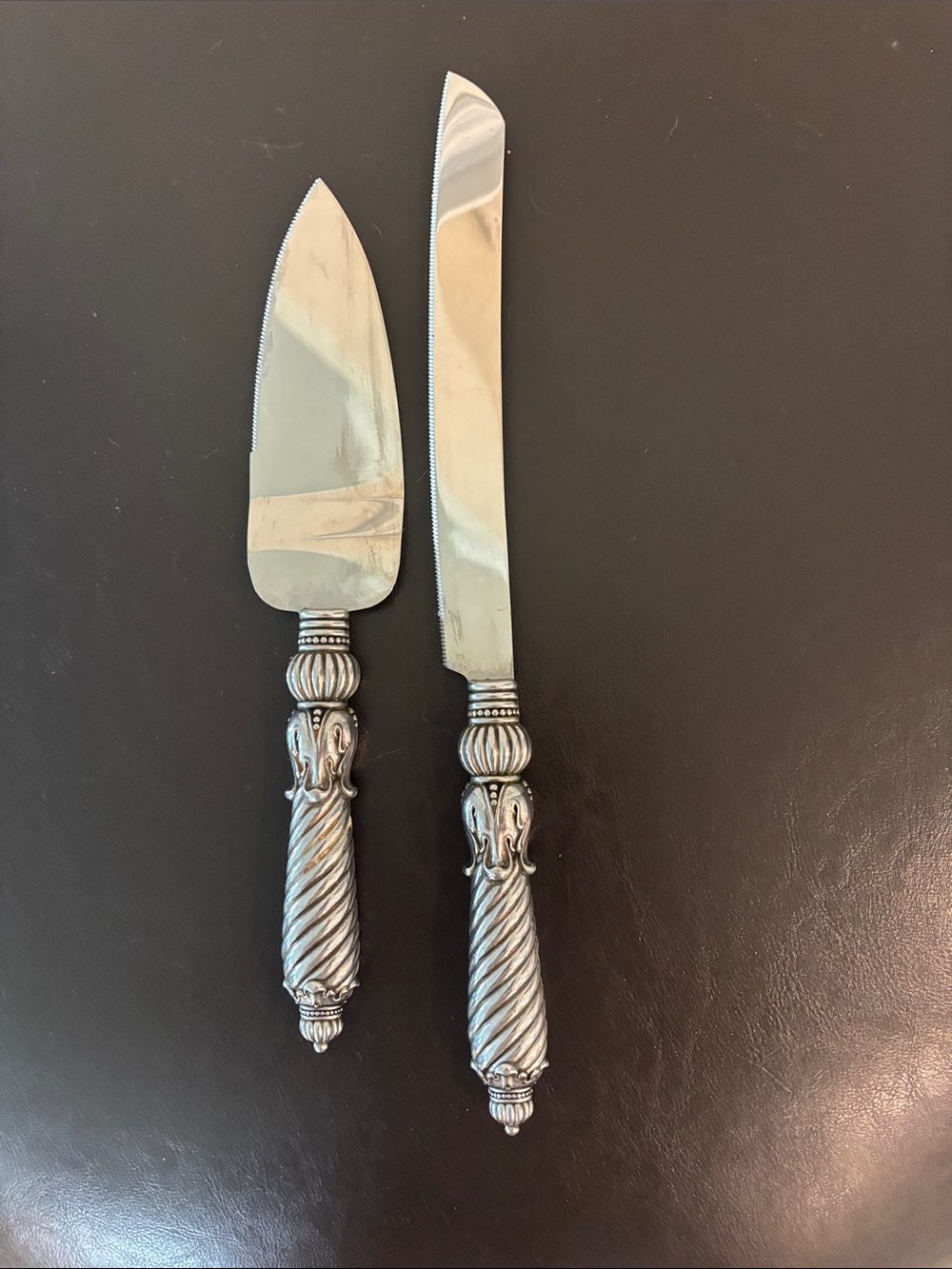 This image highlights a Brighton "Celebration" Collection Cake Knife and Server